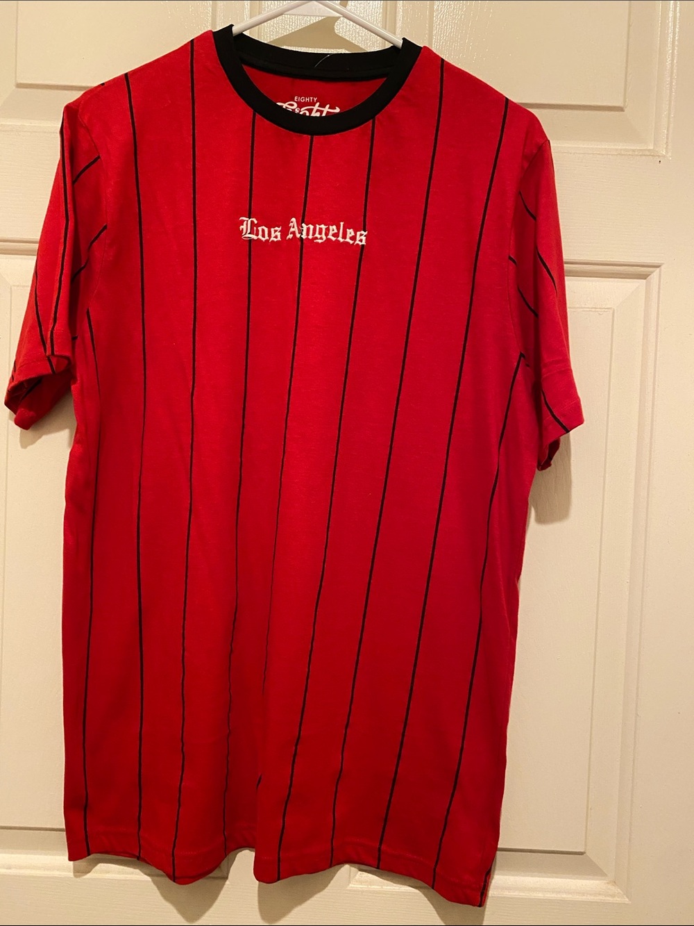 Los Angeles Red Pinstripe Men's Tee